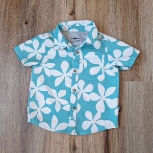 Kids Hawaiian Shirt 12 Months Tropical Floral Aloha Beach Summer Button Down